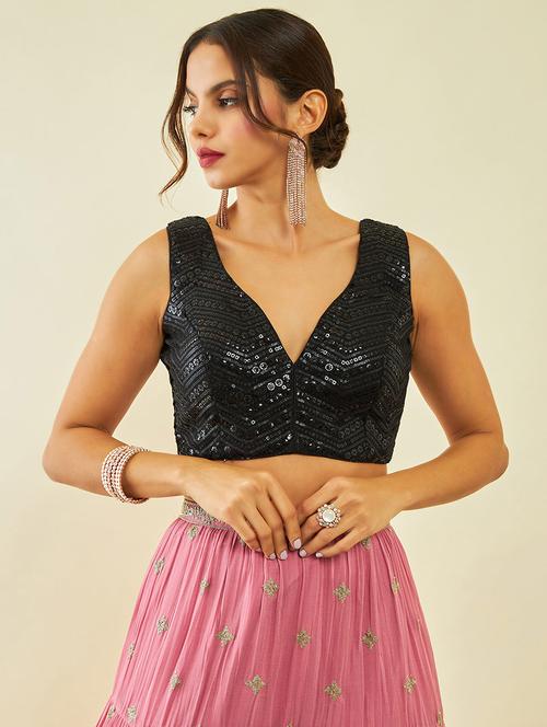 women black sweetheart neck stitched blouse - 20406944 - Very Small Image - 1