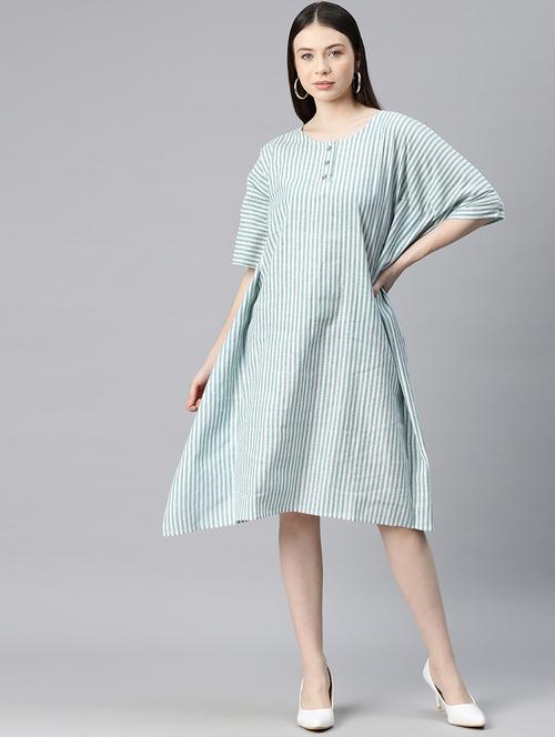 green striped relaxed fit kaftan dress - 20408623 - Very Small Image - 1