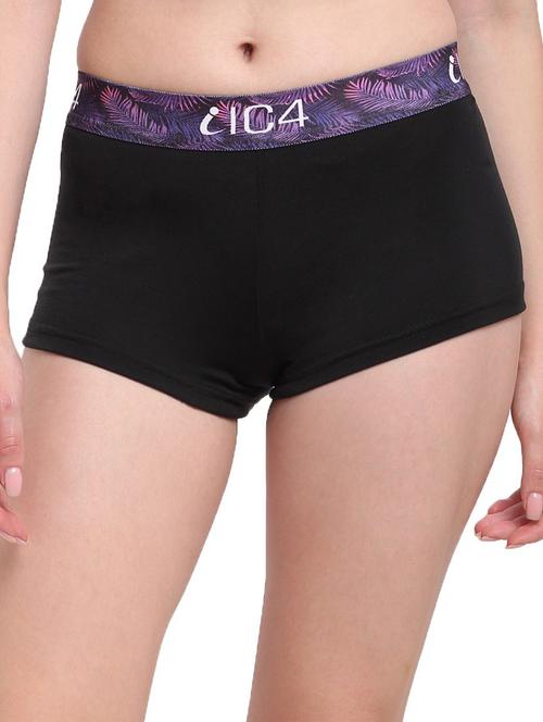 black cotton blend boy shorts panty - 20408752 - Very Small Image - 1