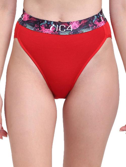 red cotton blend hipster panty - 20408788 - Very Small Image - 1