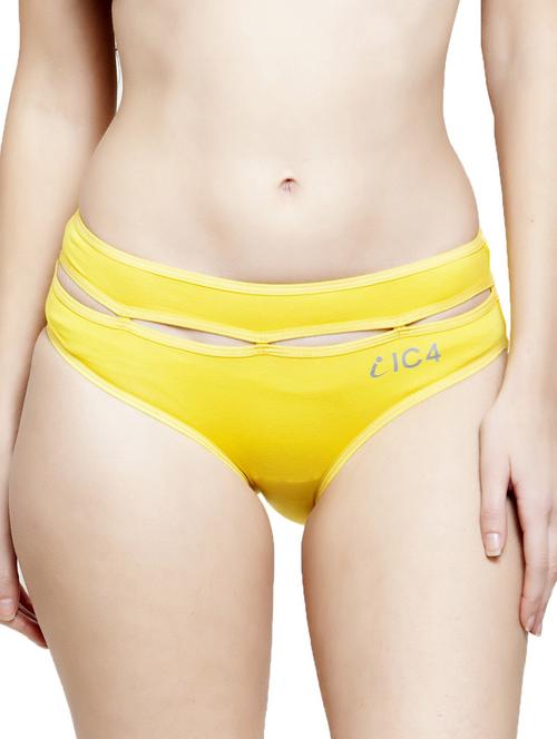yellow cotton blend bikini panty - 20408792 - Very Small Image - 1