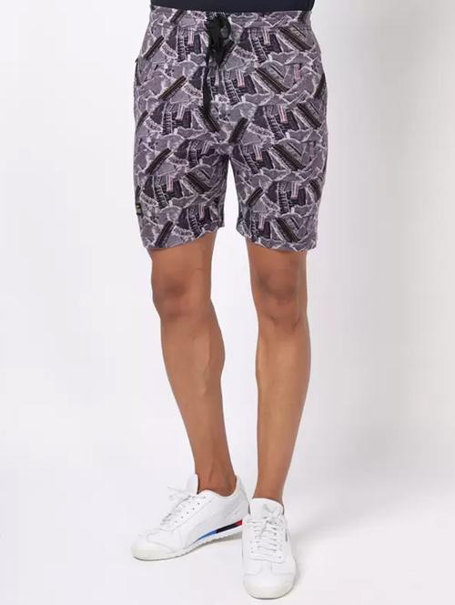 men purple printed shorts - 20410151 - Very Small Image - 1