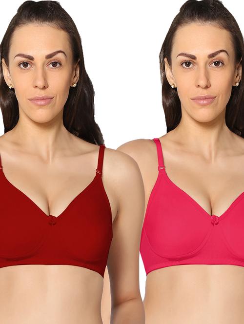 pack of 2 multi colored solid t-shirt bra - 20410510 - Very Small Image - 1