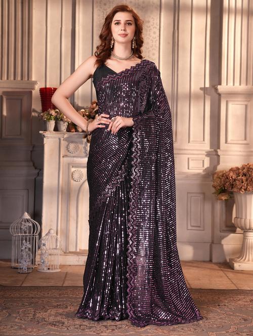 women's embellished saree with blouse - 20411131 - Very Small Image - 1