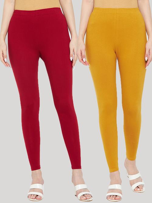 women pack of 2 solid leggings - 20412820 - Very Small Image - 1