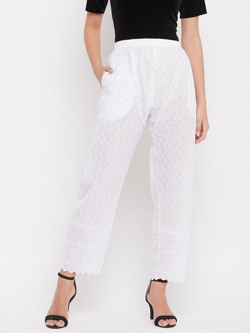women white mid rise flat front trouser - 20412850 - Very Small Image - 1