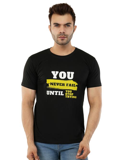 men round neck chest printed t-shirt - 20413123 - Very Small Image - 1