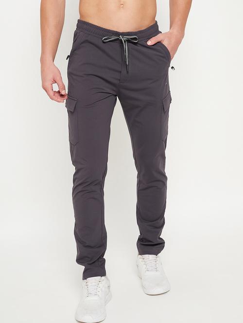 grey solid track pant - 20413513 - Very Small Image - 1