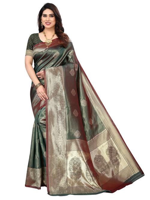 women zari work banarasi saree with blouse - 20415341 - Very Small Image - 1