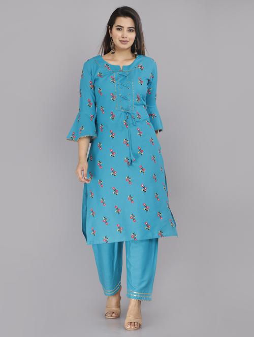 floral kurta pant set - 20416296 - Very Small Image - 1
