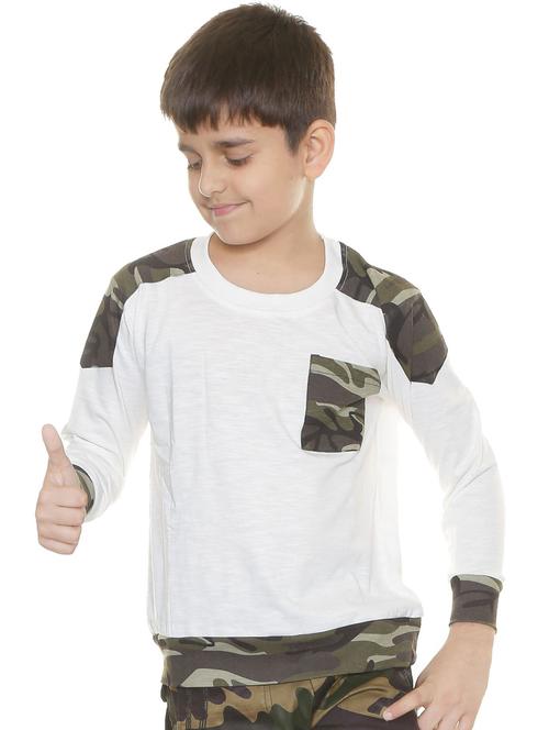 boys round neck camouflage printed t-shirt - 20418060 - Very Small Image - 1