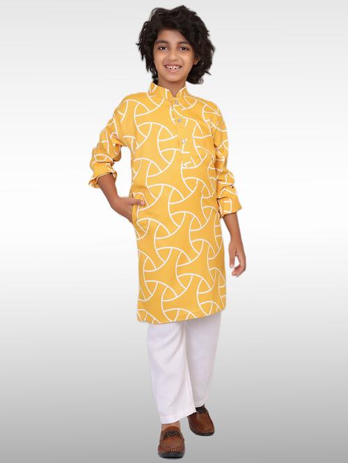 boys mandarin collar kurta pajama set - 20418187 - Very Small Image - 1