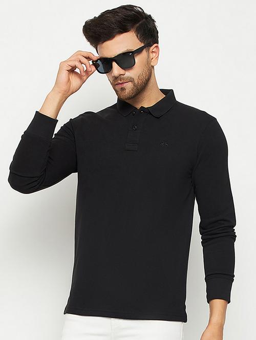 solid long sleeves polo t-shirt - 20418911 - Very Small Image - 1