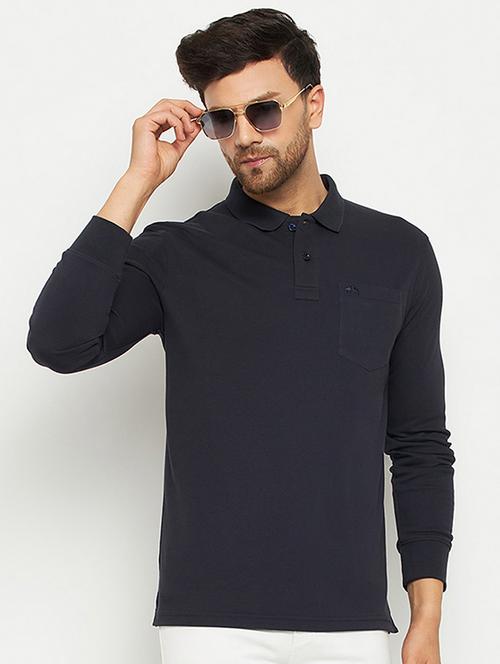 solid long sleeves polo t-shirt - 20418926 - Very Small Image - 1