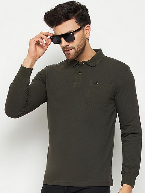 solid long sleeves polo t-shirt - 20418927 - Very Small Image - 1