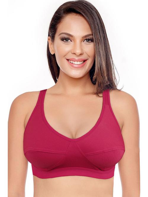 pink solid full coverage sports bra - 20419613 - Very Small Image - 1