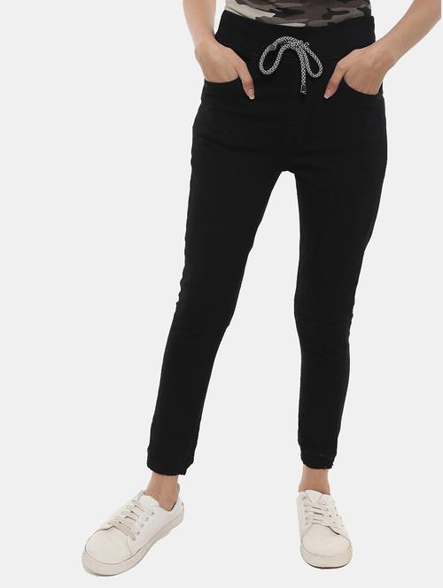 black solid denim jeans - 20420059 - Very Small Image - 1