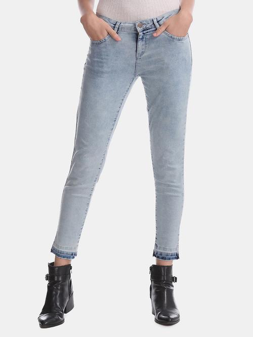 blue acid wash denim jeans - 20420064 - Very Small Image - 1