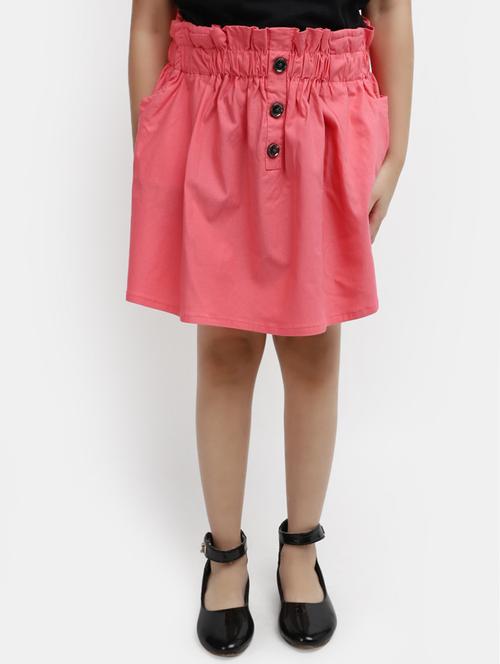 coral solid flared skirt - 20421015 - Very Small Image - 1