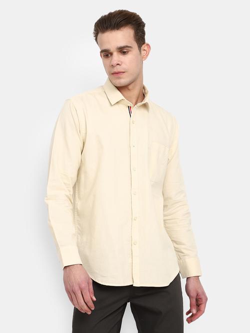 beige solid long sleeves causal shirt - 20421184 - Very Small Image - 1