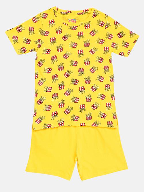 girls quirky print shorts night wear set - 20422358 - Very Small Image - 1