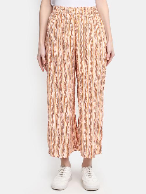 yellow printed straight palazzo - 20422557 - Very Small Image - 1