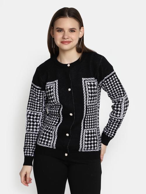 women's multi colored acrylic cardigan - 20422610 - Very Small Image - 1