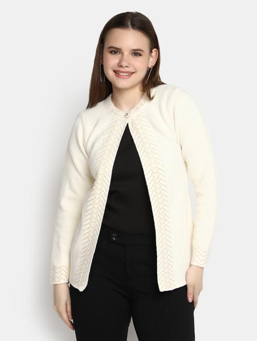 women's cream cotton cardigan - 20422624 - Very Small Image - 1
