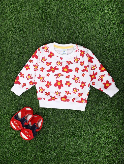girls floral print round neck sweatshirt - 20424833 - Very Small Image - 1