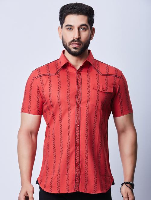 coral cotton casual shirt - 20427080 - Very Small Image - 1