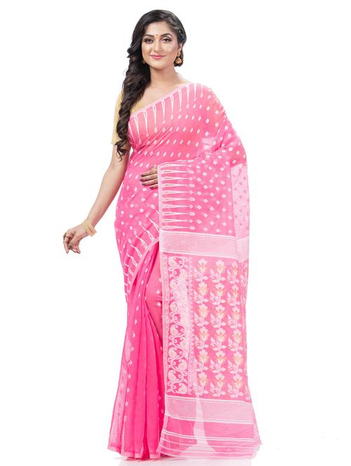 women's self design pink colored saree with blouse - 20427147 - Very Small Image - 1