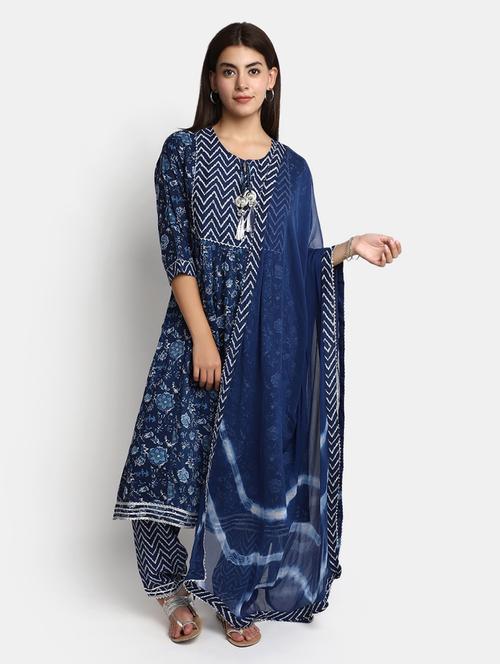 navy blu three qaurter sleeve suit set  - 20427463 - Very Small Image - 1