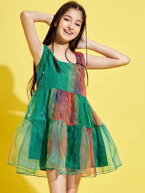 girls square neck sleeveless frock - 20428273 - Very Small Image - 1