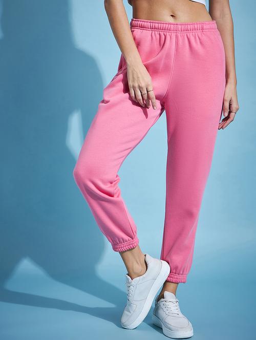women pink fleece track pant - 20429520 - Very Small Image - 1