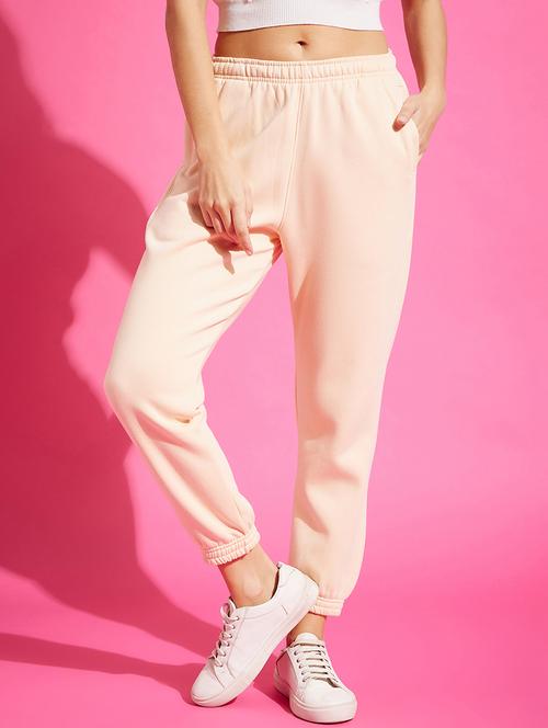 women peach fleece track pant - 20429528 - Very Small Image - 1