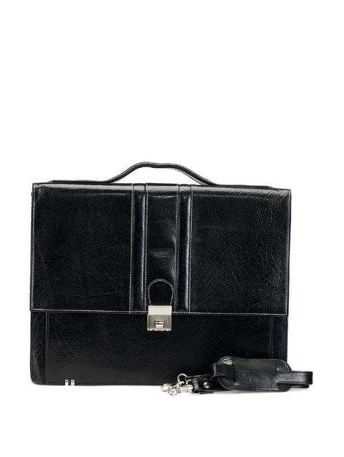 black leather portfolio bag - 20430 - Very Small Image - 1