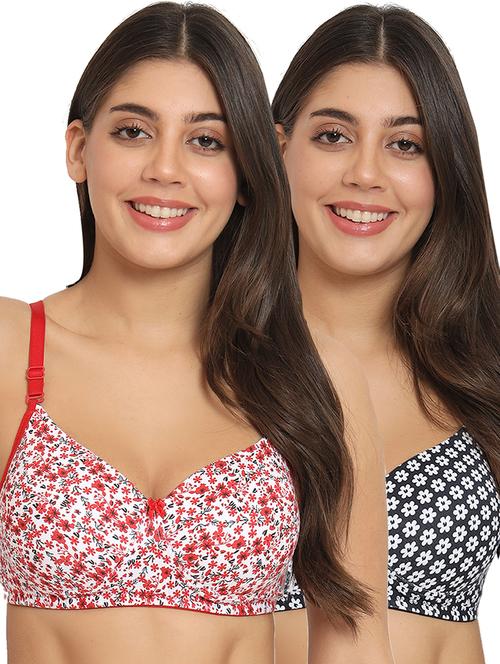 set of 2 floral printed t-shirt bra - 20431266 - Very Small Image - 1