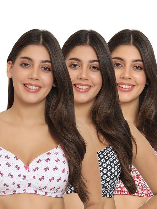 set of 3 printed t-shirt bra - 20431274 - Very Small Image - 1