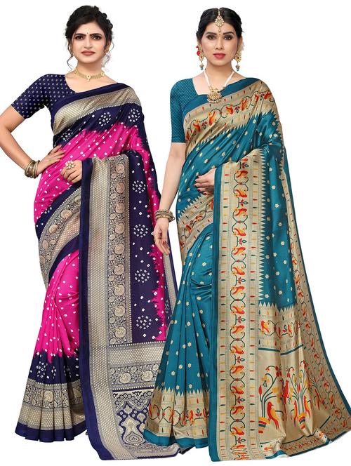 women's saree combo with blouse - 20432369 - Very Small Image - 1