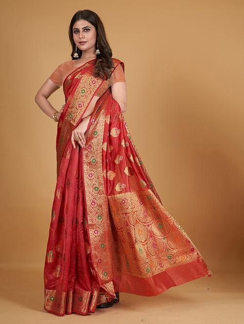 women's banarasi saree with blouse - 20433309 - Very Small Image - 1