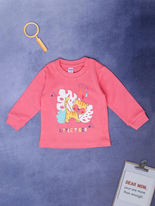 girls round neck graphic printed tee - 20434258 - Very Small Image - 1