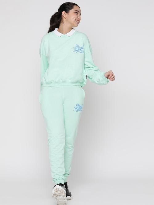 sea green placement print pyjama set nightwear - 20435836 - Very Small Image - 1
