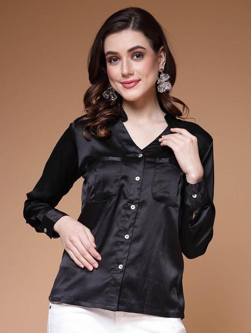 black solid regular shirt - 20436086 - Very Small Image - 1