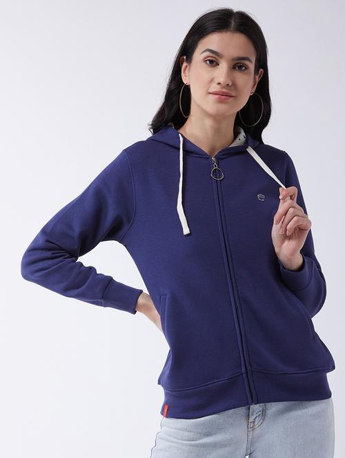 blue solid hooded sweatshirt - 20436425 - Very Small Image - 1