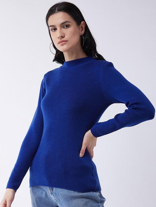 women long sleeved solid regular pullover - 20436500 - Very Small Image - 1
