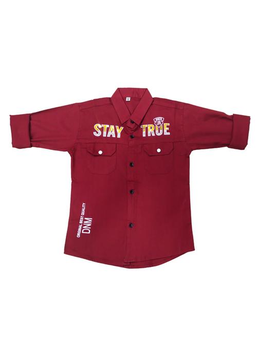 boys typography printed cotton shirt - 20439194 - Very Small Image - 1