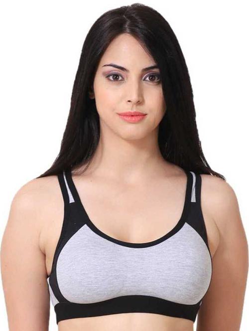 black color block sports bra - 20442441 - Very Small Image - 1