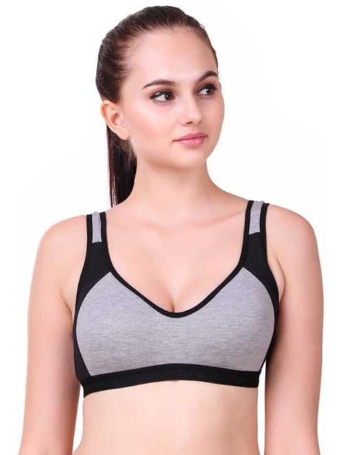 black color block sports bra - 20442547 - Very Small Image - 1