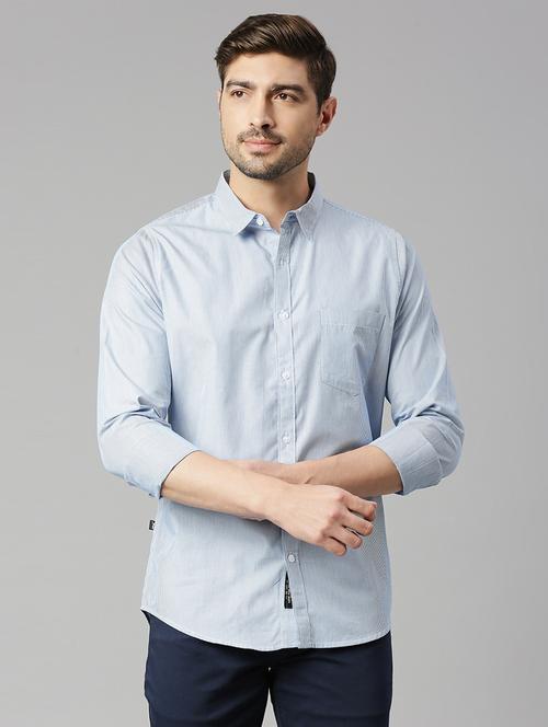 men blue cotton casual shirt - 20444904 - Very Small Image - 1