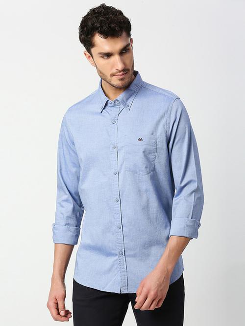 men light blue cotton casual shirt - 20445082 - Very Small Image - 1